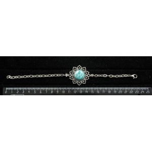 Браслет из амазонита "цветок", круг 18мм, на цепочке