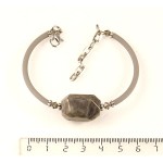 Браслет из лабрадорита на струнке, камень от 18мм крупная огранка