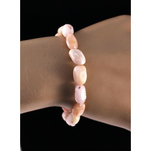 Браслет из опала розового, овал 10-15мм