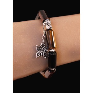 Браслет из бычьего, тигрового, соколиного глаза цилиндр 8*16мм