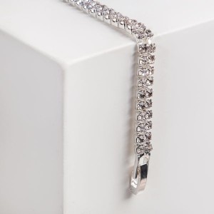 Браслеты со стразами "Сияй" 2 ряда, цвет белый, цвет серебристый Браслеты со стразами "Сияй" 2 ряда, цвет белый, цвет серебристый