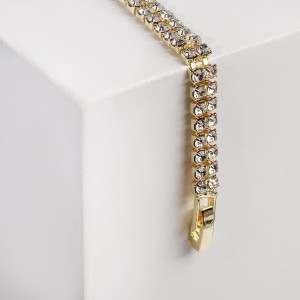 Браслеты со стразами "Сияй" 2 ряда, цвет белый, цвет золотистый Браслеты со стразами "Сияй" 2 ряда, цвет белый, цвет золотистый