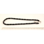 Бусы из агата черного, цилиндр