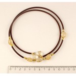 Колье из цитрина на струнке, овал 12-15мм