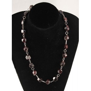 Бусы из граната на колечках 55 см, камень от 14мм крупная огранка