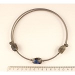 Колье из лабрадорита на струнке, камень от 18мм крупная огранка