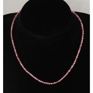 Бусы из турмалина розового 42см, шарик 3мм огранка