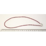 Бусы из турмалина розового 42см, шарик 3мм огранка