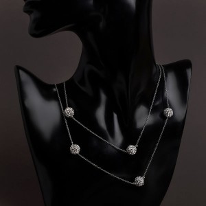 Бусы ассорти "Топ" блеск шамбала, цвет белый, цвет серебристый, L=80, №12