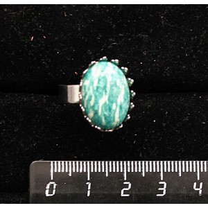 Кольцо с амазонитом, овал 18х13мм, безразмерное