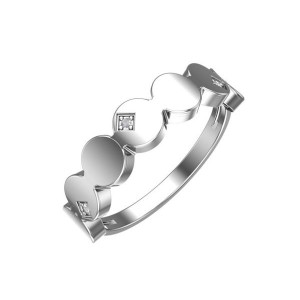 C925 Кольцо 1,72г фианит родирование