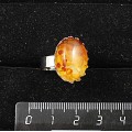 Кольцо с янтарем светлым, овал 18х13мм, безразмерное