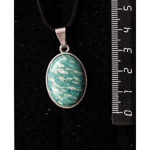 Кулон из амазонита, простой овал 25х18мм
