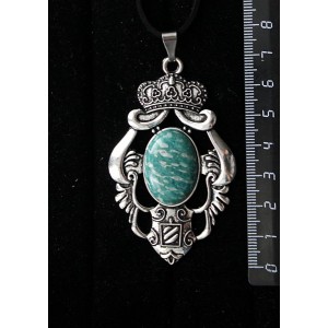 Кулон из амазонита, овал 25х18мм, оправа "императрица"