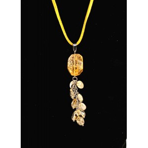 Кулон из цитрина, камень от 18мм крупная огранка + овалы