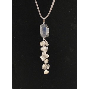 Кулон из лабрадорита, камень от 18мм крупная огранка + галтовка