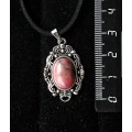 Кулон из родонита, "принцесса", овал 14х10мм