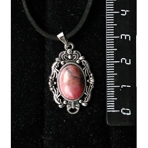 Кулон из родонита, "принцесса", овал 14х10мм