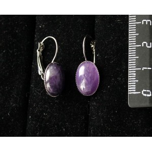 Cерьги из аметиста, овал 14х10мм, замок петелька