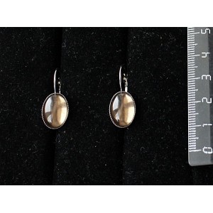 Cерьги из раухтопаза, овал 14х10мм, замок петелька