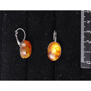 Серьги из янтаря светлого, овал 18х13мм, замок петелька
