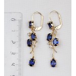 Серьги из шпинели с цирконами "веточка"