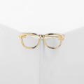Брошь "Очки" оправа, цвет золото