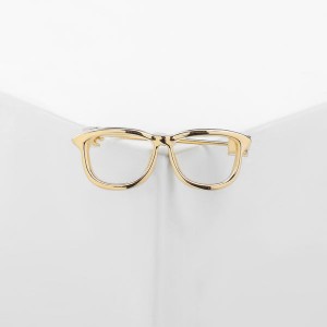 Брошь "Очки" оправа, цвет золото