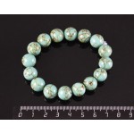 Браслет из бирюзы зеленой (имитация), шарик 12мм