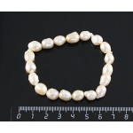 Браслет из жемчуга, цвет кремовый, овал 8-10мм