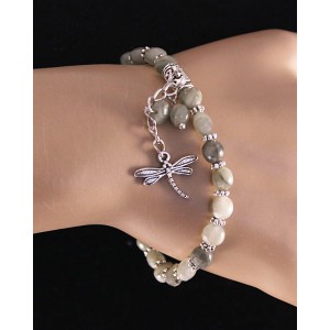 Браслет из кошачьего глаза, круг 7мм огранка, с подвеской