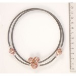 Колье из перламутра розового на струнке, шарик-мозаика 12мм