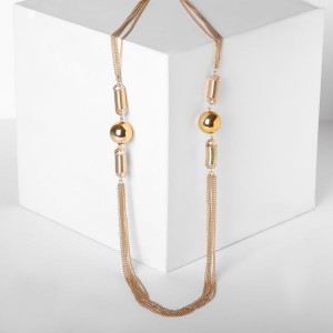 Бусы "Безумие" шары, цвет золото, L=70