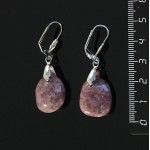 Серьги из лепидолита, галтовка 14-22мм