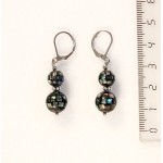 Серьги из гелиотиса, шарик-мозаика 10 и 8мм