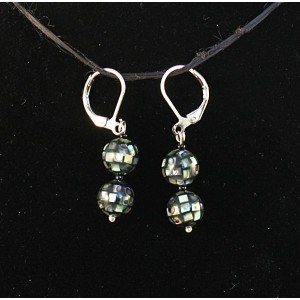 Серьги из гелиотиса, два шарика, шарик-мозаика 8мм