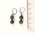 Серьги из гелиотиса, два шарика, шарик-мозаика 8мм