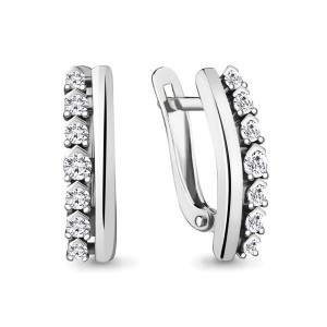 C925 Серьги 2,34г фианит родирование