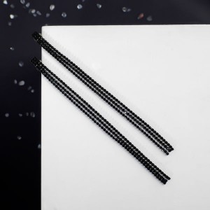 Клипсы "Ажур" классика, цвет чёрный в чёрном металле