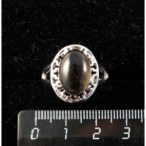 Кольцо c раухтопазом, греческое, родиум, 14х10мм