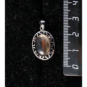 Кулон из раухтопаза, "греческий", родиум, 14х10мм