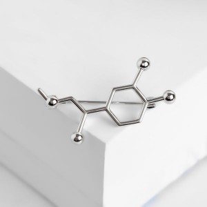Брошь "Молекула", цвет серебро