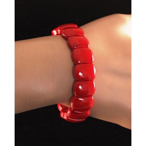 Браслет из коралла (иск.), размер звена 14*10 мм