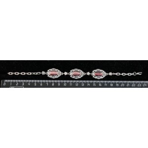 Браслет из кошачьего глаз (синт.), цвет фиолетовый, "принцесса" овал 14х10мм, на цепочке