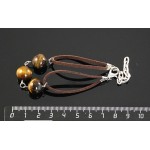 Браслет из тигрового глаза "3 шарика", на шнурке