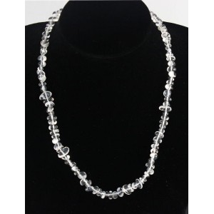 Бусы из горного хрусталя 44см, галтовка мелкая