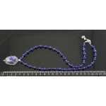 Колье-кулон из лазурита (тонированный), овал 25х18мм, оправа медальон