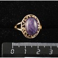 Кольцо c аместистом, греческое, 14х10мм р-р 20