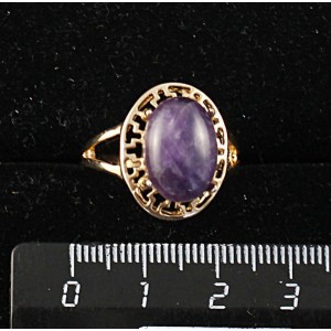 Кольцо c аместистом, греческое, 14х10мм р-р 20