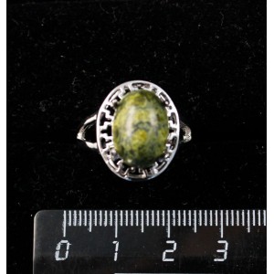 Кольцо c змеевиком, греческое, родиум, 14х10мм